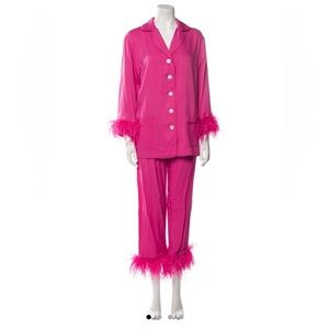 Hot Pink Feather “Sleeper” Pajamas - With Tags